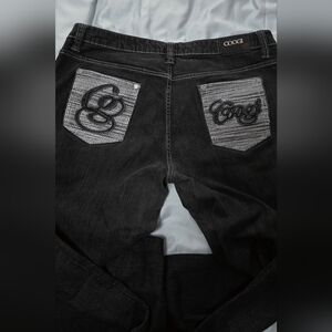 COOGI Black Faded Embroidered Straight Leg Women's Jeans Size 15/16 (Junior Sz)